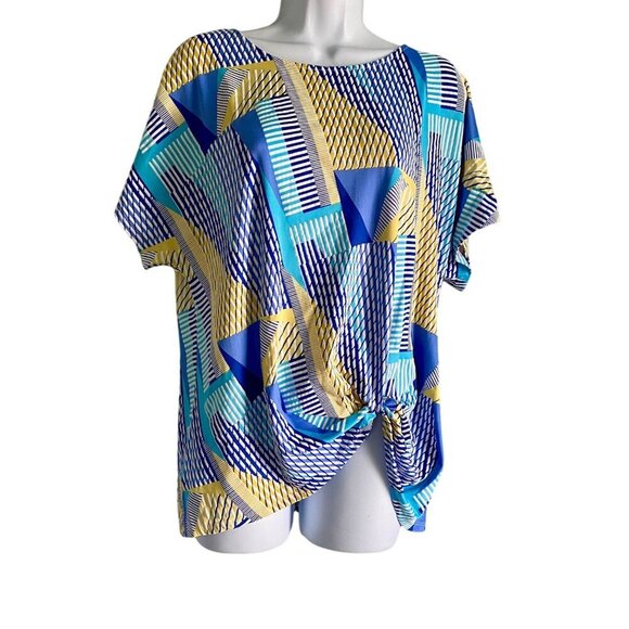 Ruby Rd. Favorites Colorful Textured Short Sleeve Top Women's XS NEW - Picture 2 of 9